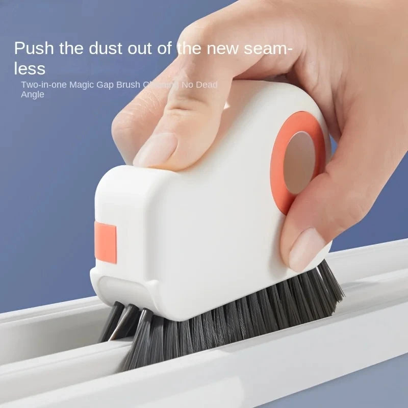 Window Track Cleaning Brush 2-Piece Set Glass Corner Cleaner Door and Window Gaps Plastic Cleaner Living Room, Bedroom, Kitchen