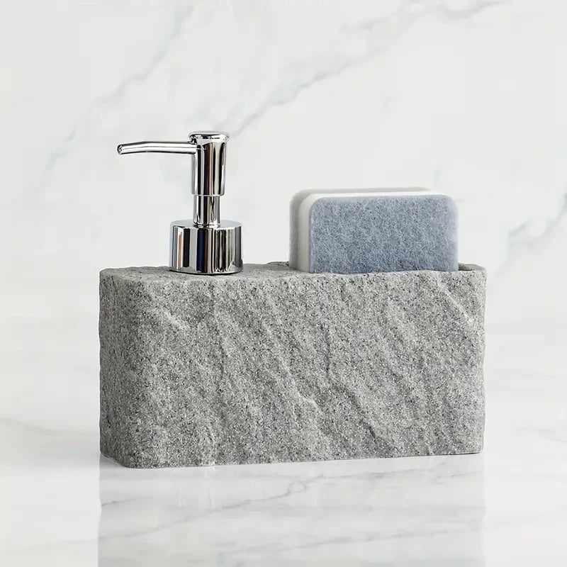 Soap Dispenser with Sponge Holder, Multipurpose Kitchen Sink Lotion Pump Bathroom Hand Soap Container