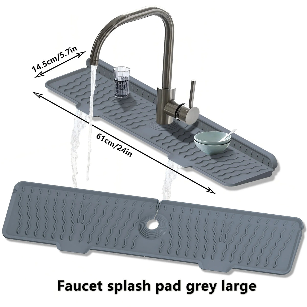 Longer Faucet Mat for Kitchen Sink Splash Guard Kitchen Sink Faucet Mat Splash Guard Kitchen Sink Area Water Splash Guard