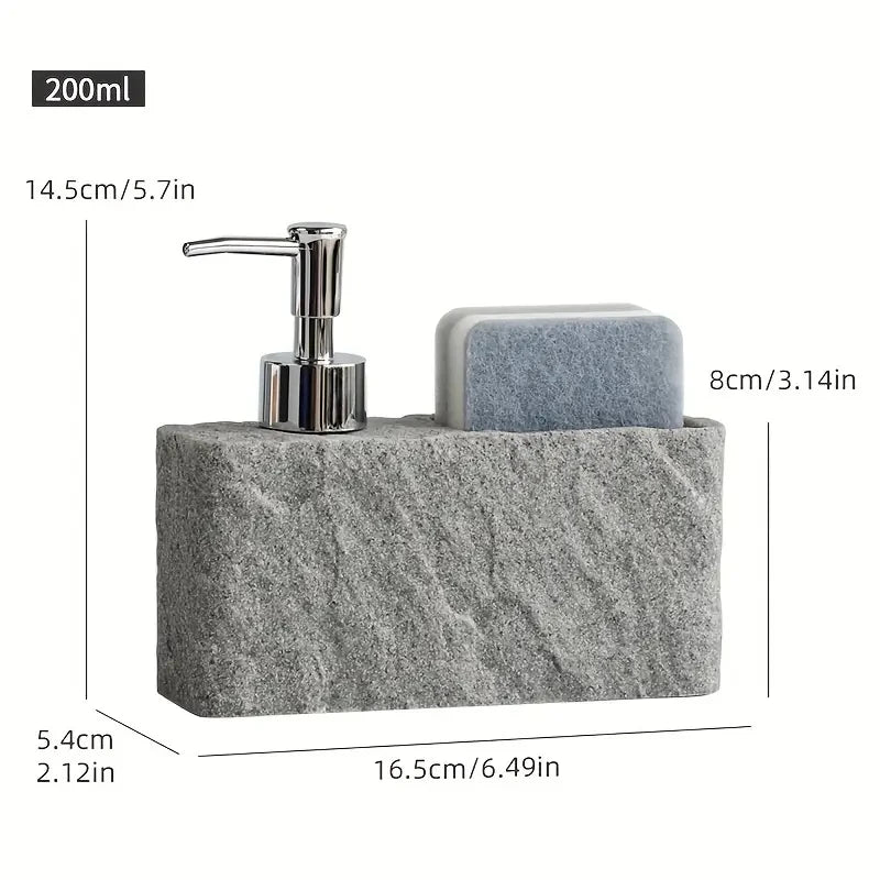 Soap Dispenser with Sponge Holder, Multipurpose Kitchen Sink Lotion Pump Bathroom Hand Soap Container