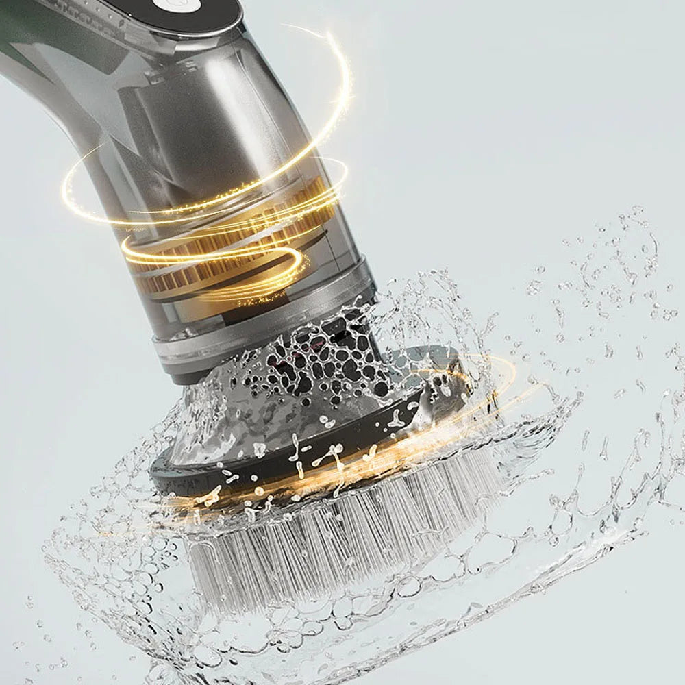Electric Spin Scrubber With 8 Replaceable Brush Head Power Electric Cleaning Brush Handheld Rechargeable Shower Scrubber