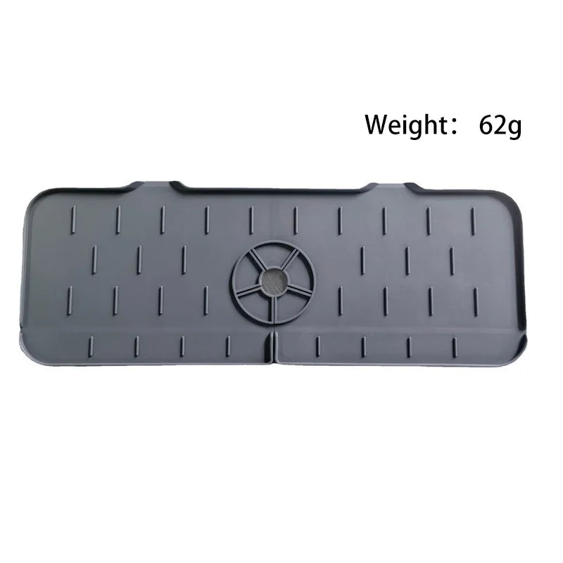 Silicone Kitchen Sink Splash Guard, Large Faucet Mat, Premium Draining Mat, Adjustable Faucet Protector for Kitchen & Bathroom