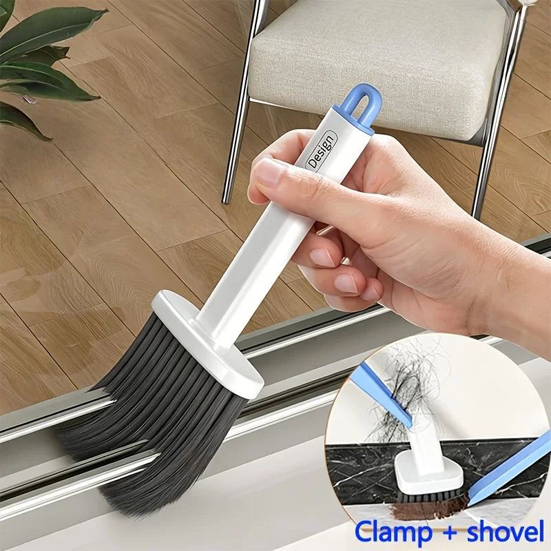 Window Track Cleaning Brush - Comes with Clip and Shovel, Multifunctional Soft Bristle Crevice Brush, Household Dust Removal Brush, Car Interior Dust Removal Brush Household Cleaning Tools, Suitable for Living Room, Bedroom,