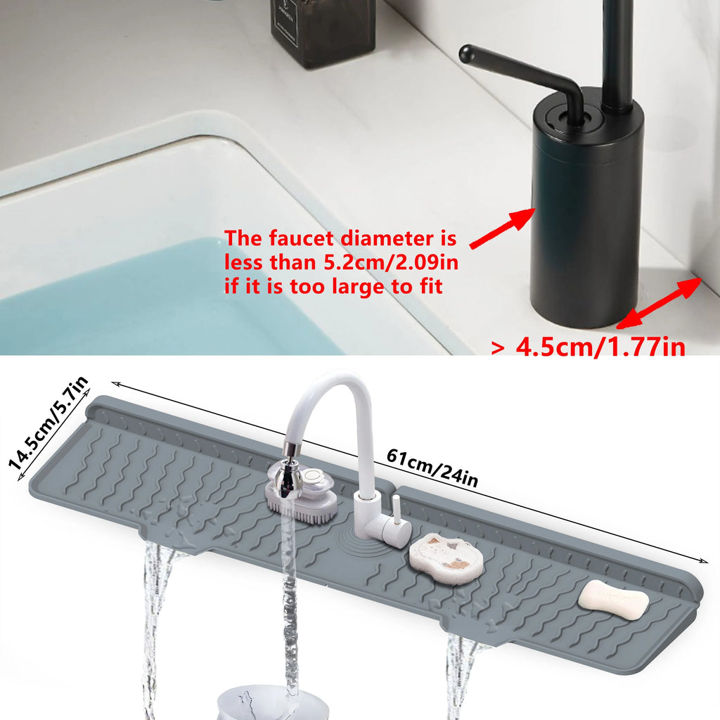 Longer Faucet Mat for Kitchen Sink Splash Guard Kitchen Sink Faucet Mat Splash Guard Kitchen Sink Area Water Splash Guard