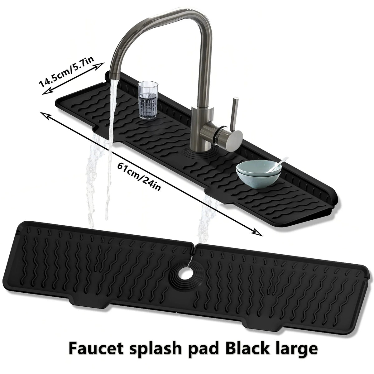 Longer Faucet Mat for Kitchen Sink Splash Guard Kitchen Sink Faucet Mat Splash Guard Kitchen Sink Area Water Splash Guard