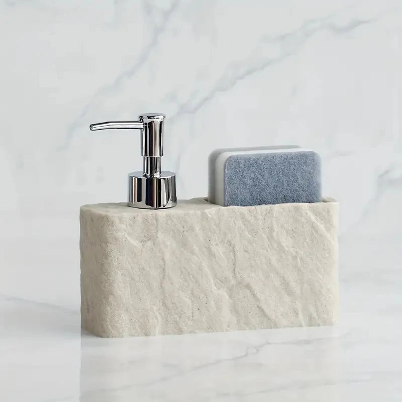 Soap Dispenser with Sponge Holder, Multipurpose Kitchen Sink Lotion Pump Bathroom Hand Soap Container