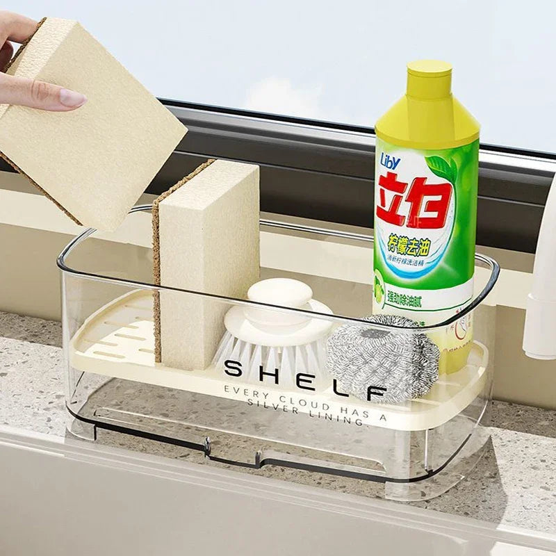 Kitchen Organizer Sink Cleaning Tools Storage Rack Kitchen Multifunctional Drain Rack for Sponge Cleanser Organizer