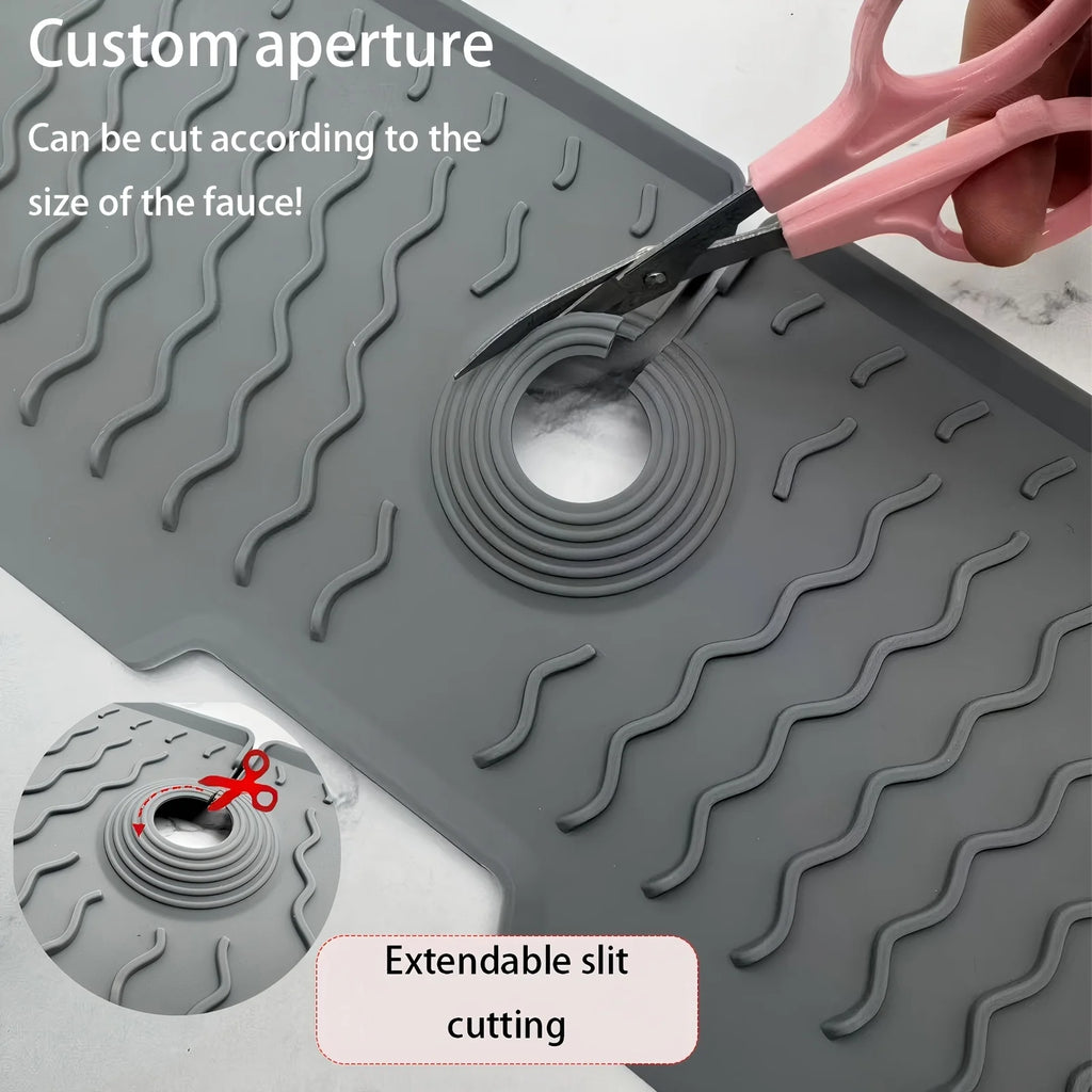 Longer Faucet Mat for Kitchen Sink Splash Guard Kitchen Sink Faucet Mat Splash Guard Kitchen Sink Area Water Splash Guard