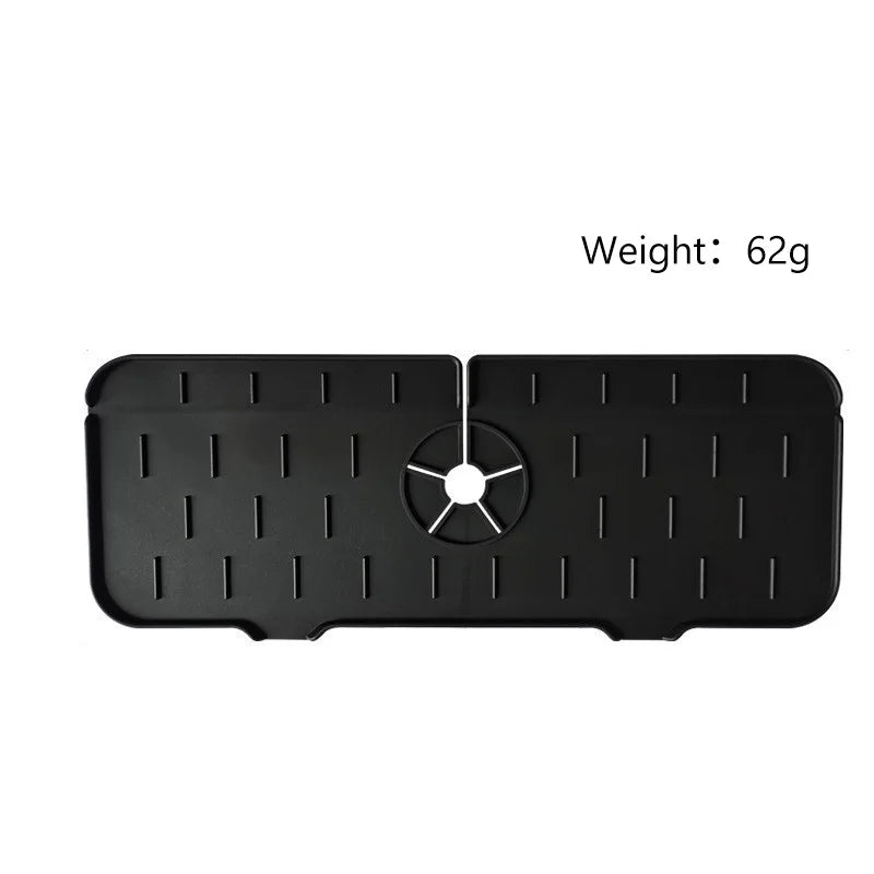 Silicone Kitchen Sink Splash Guard, Large Faucet Mat, Premium Draining Mat, Adjustable Faucet Protector for Kitchen & Bathroom