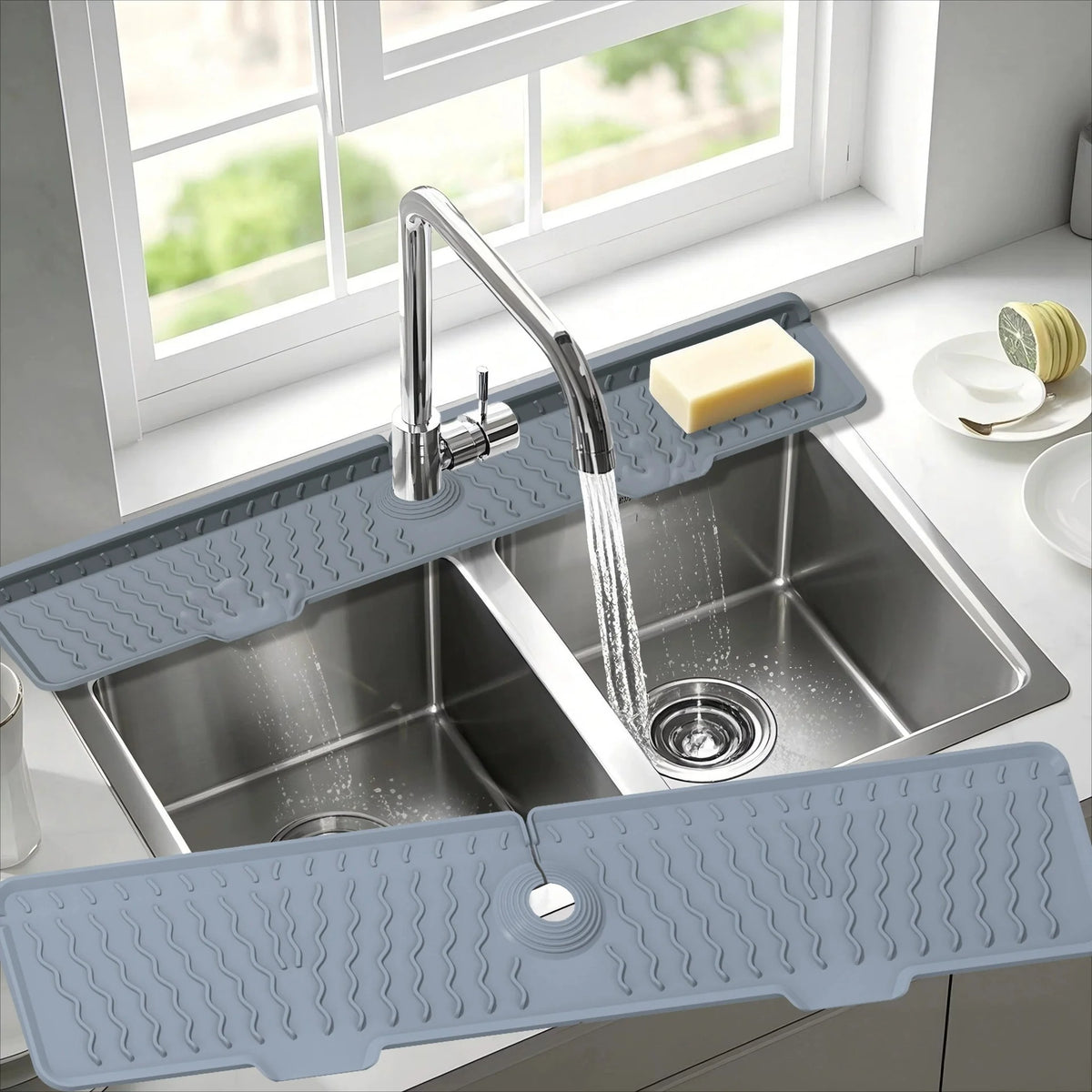 Longer Faucet Mat for Kitchen Sink Splash Guard Kitchen Sink Faucet Mat Splash Guard Kitchen Sink Area Water Splash Guard