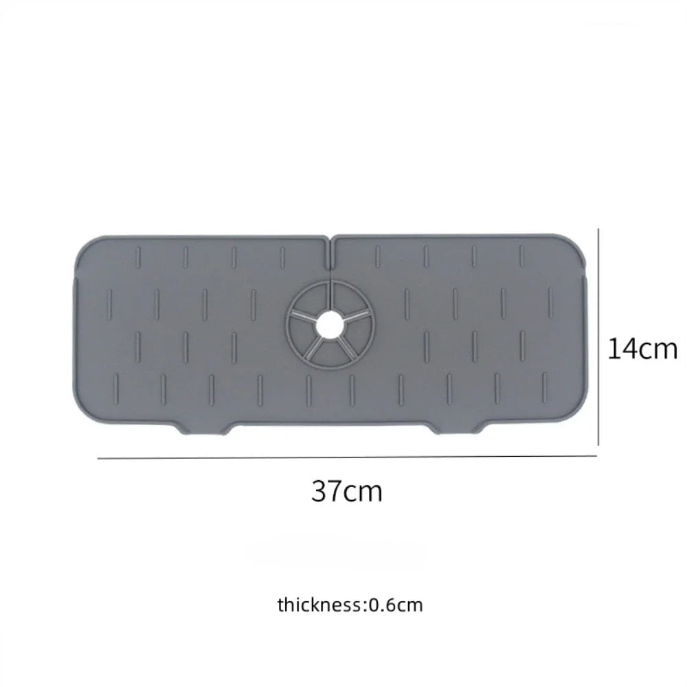 Dish Drainer Sink Mat Kitchen Faucet Splash Guard Drain Rack Countertop Protector Foldable Silicone Bathroom Sinks Sponge Home