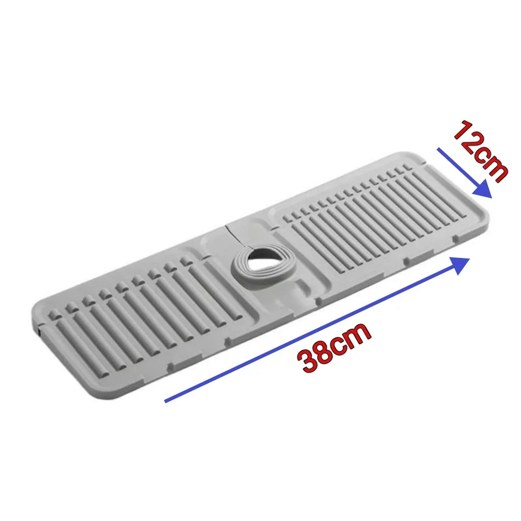 1Pc Faucet Splash Guard Pad — Anti-Slip Sink Drain Mat, Quick-Dry, Easy-Clean, for Single-Hole Faucets, Kitchen & Bathroom