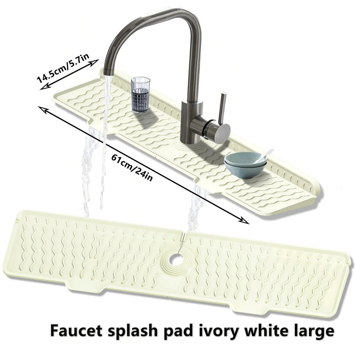 Longer Faucet Mat for Kitchen Sink Splash Guard Kitchen Sink Faucet Mat Splash Guard Kitchen Sink Area Water Splash Guard