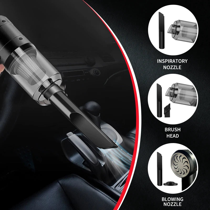 Handheld Car Vacuum Cleaner, 15000Pa Portable Cordless, Dual Use of Blowing and Suction Multi-Nozzles, for Car, Home, Pet, Offic