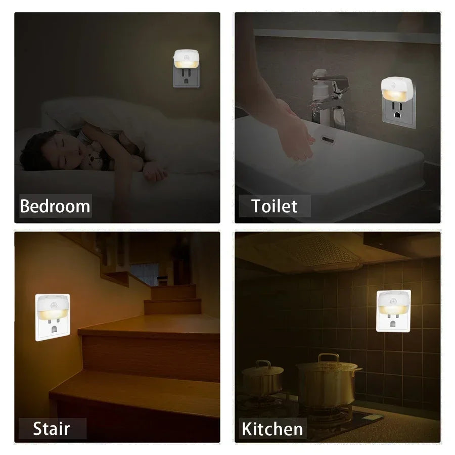 Motion Sensor Light LED Night Lights EU US Plug Lamps PIR Human Induction Lamp Nightlights For Bedroom Decor Hallway Stairs Lamp